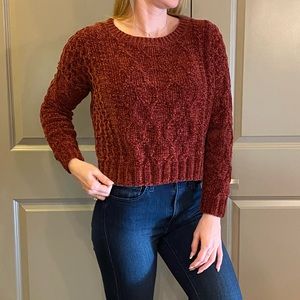 -Like New- Rusty Red Chenille Cropped Sweater
